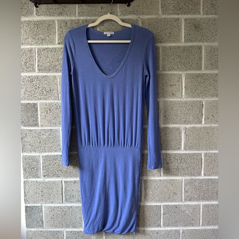 James Perse Long Sleeve Dress in Blue